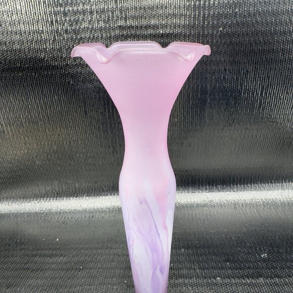 Deco Art Designs Canada Hand Crafted Art Glass Vase Multicolored Swung Vase VTG - Picture 5 of 12